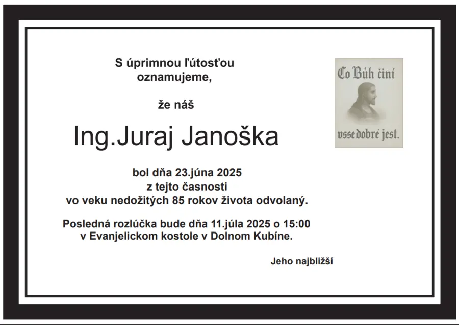 Zomrel náš spolubrat Juraj Janoška