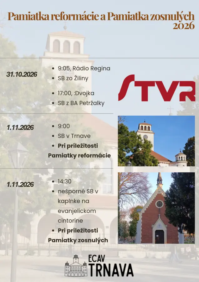 Pamiatka reformácie a Pamiatka zosnulých 2026